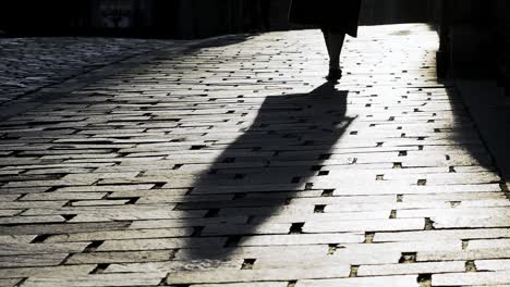 girl playing with shadow.