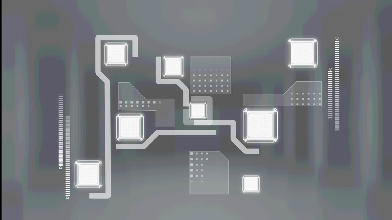 Animation of network of connections over grey background