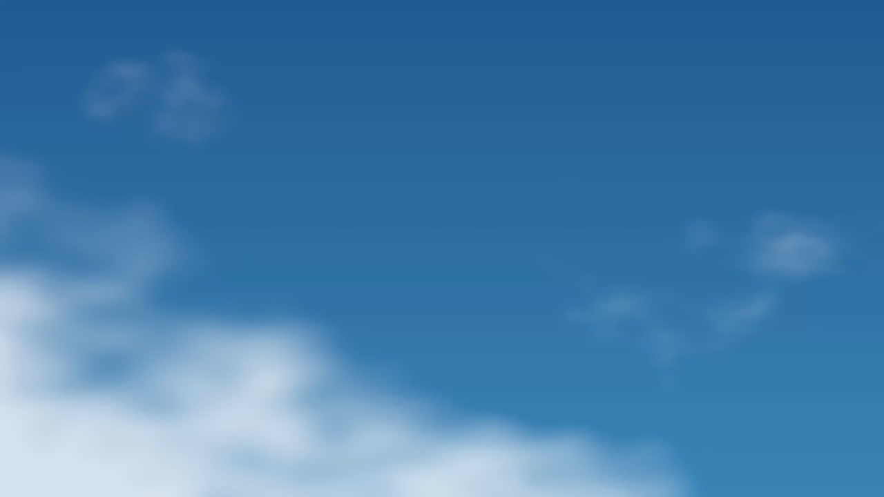 Soft white clouds drift slowly across a bright blue sky in a calm organic animation