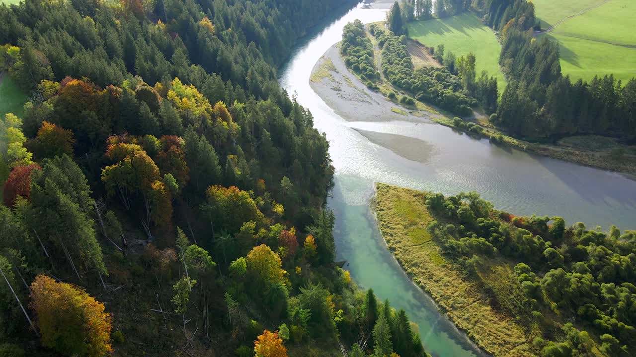 Loop of the Lech river, Bavaria, Germany
