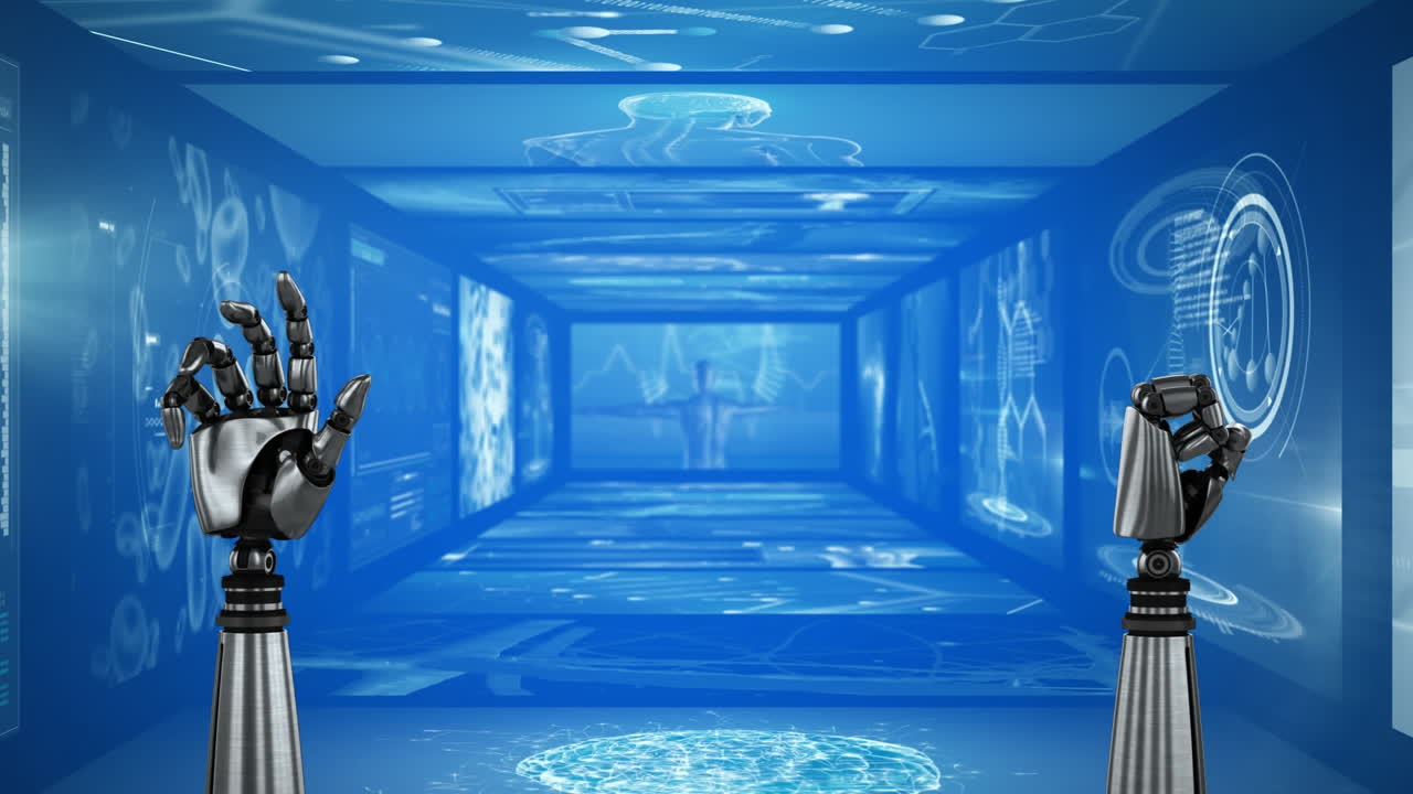 로 ⁇  손과 의료 데이터 처리에 대한 디지털로 생성된 비디오