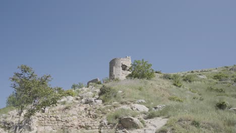 ancient castle ruins on a hilltop