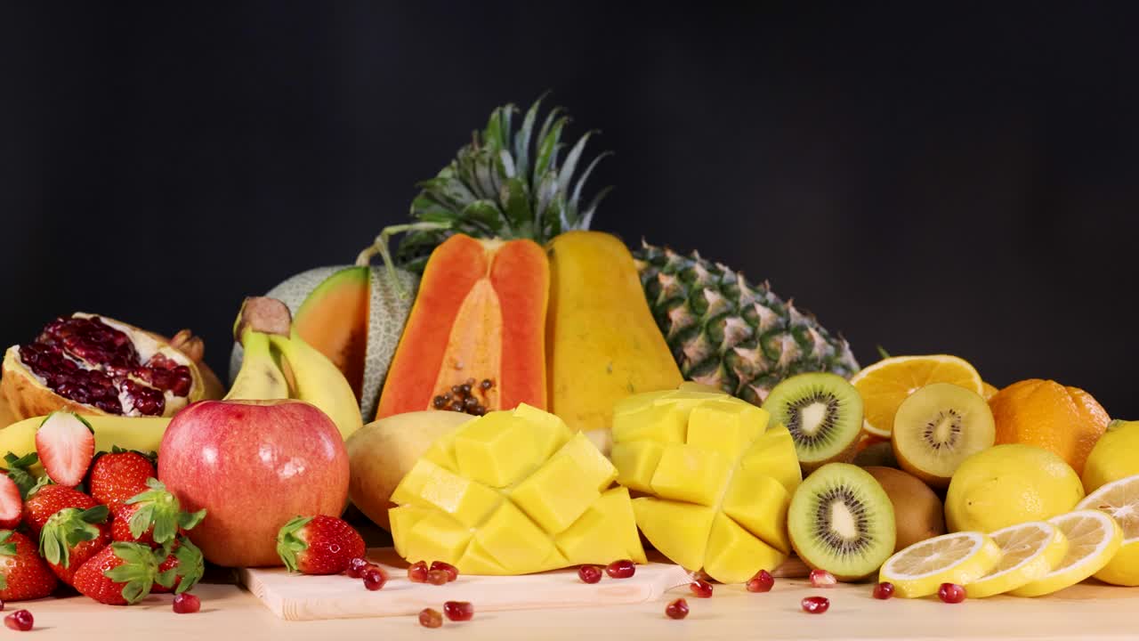 다양한 신선 한 과일 의 활기찬 종류