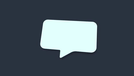 chat, speech bubble 3d icon animation on blue background. 4k