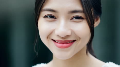 portrait of a beautiful young asian woman smiling