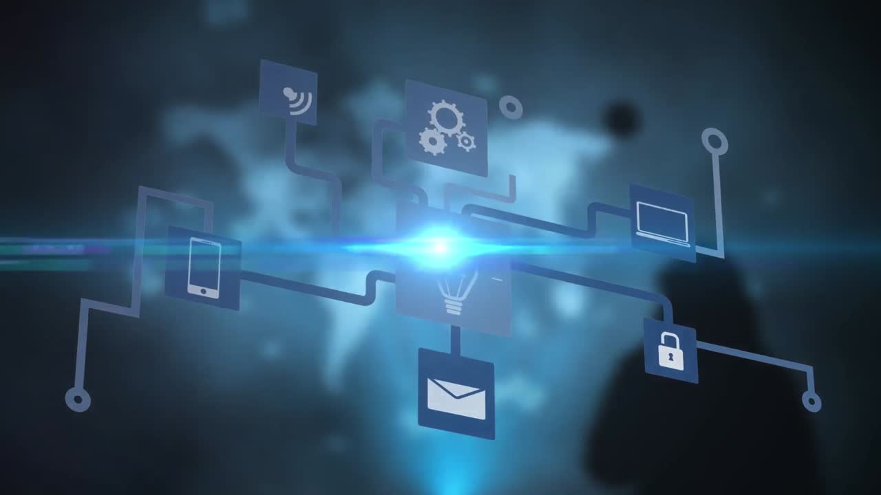 Animation of light spots over media icons