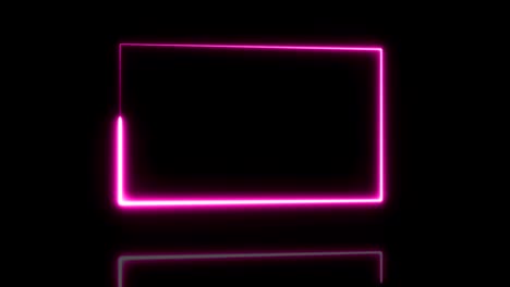animación de líneas de neón brillantes cuadrados de fondo. bucle sin costuras