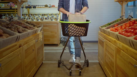 person shopping in a grocery store