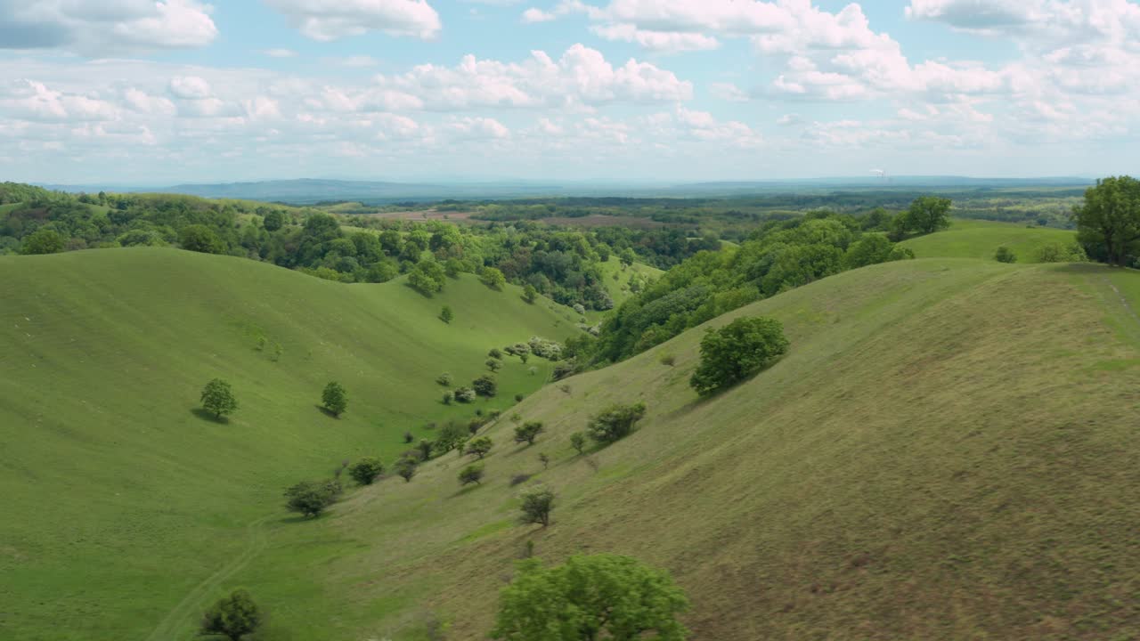 Beautiful Grassland On The Hills At Deliblato Sands In Serbian Province Of Vojvodina. aerial