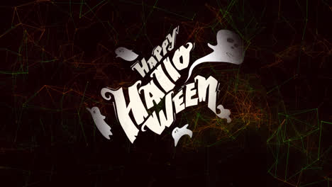 Animation-of-happy-halloween-text-over-shapes