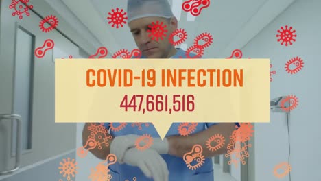 Animation-Von-Covid-19-Text-über-Chirurgen-Im-Krankenhaus