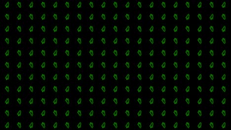 patrón de animación de fondo de mosaico de árbol de navidad en verde brillante y negro