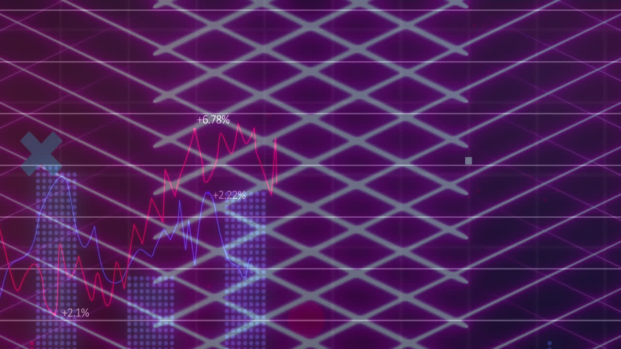 검은색 배경에 있는 데이터 처리 및 모양의 애니메이션