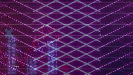 animación del procesamiento de datos y formas sobre fondo negro
