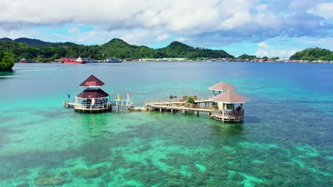 beautiful tropical paradise in the middle of calm blue sea