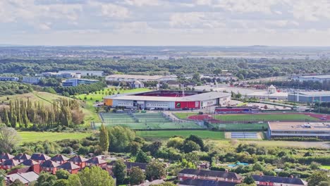 eco-power stadium in doncaster, south yorkshire, uk. aerial