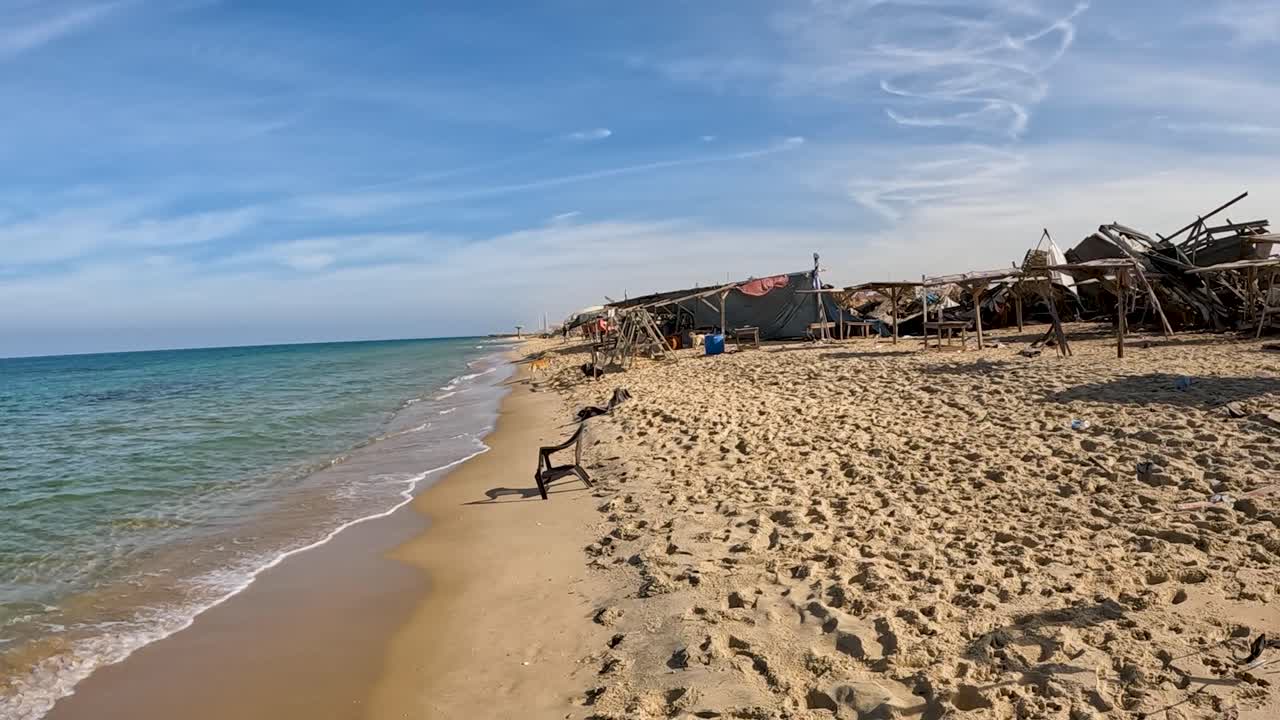 silencio de la costa en gaza debido al conflicto de guerra