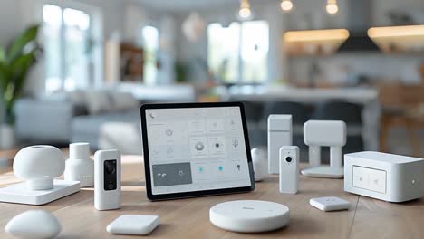 smart home devices in modern home interior