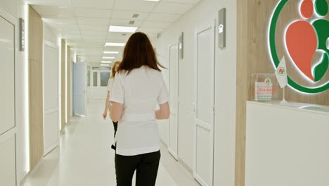 hospital staff in corridor