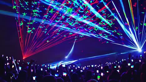 concert laser show with crowd