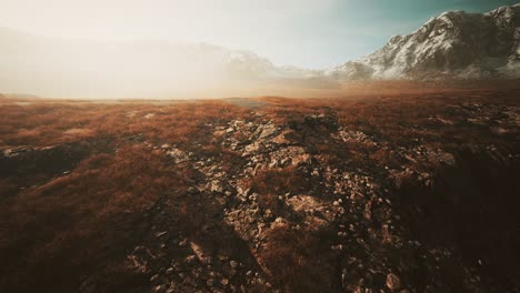 nepal mountains in fog at summer