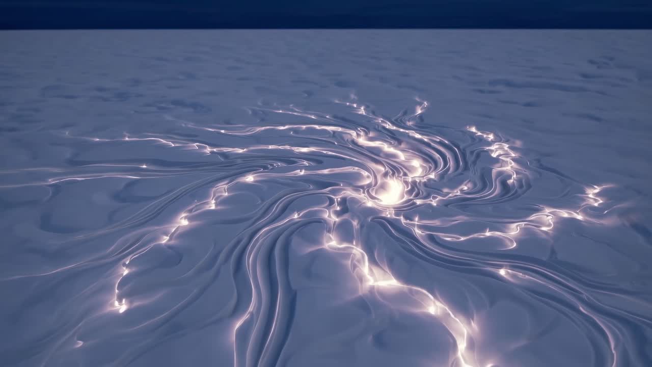 Abstract Landscape with Glowing Energy