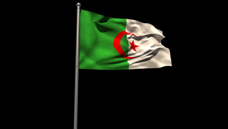 Algerien-Nationalflagge-Weht-Am-Fahnenmast-