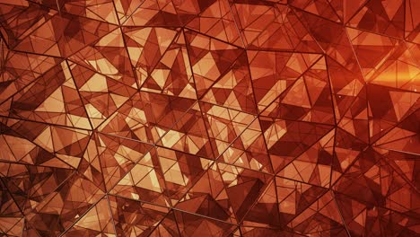 superficie de vidrio roja con polígonos triangulares bucle sin costuras animación de renderizado 3d