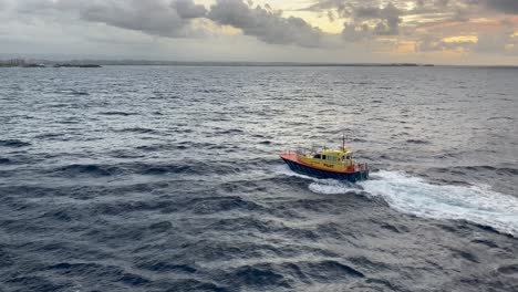 pilot boat on the open sea