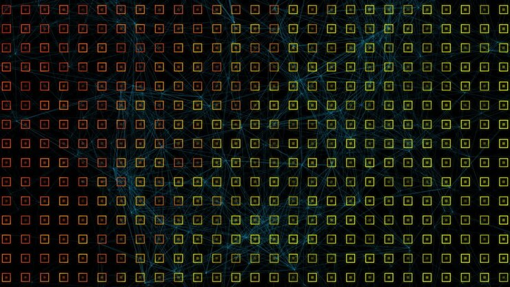Animation des Netzwerks von Verbindungen über einem Muster