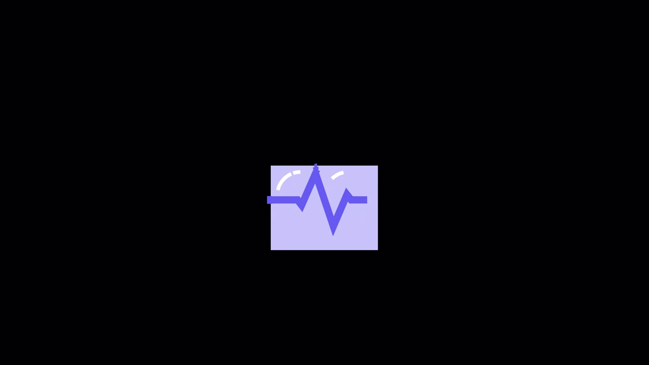 Icona animata della linea ECG del battito cardiaco su sfondo nero