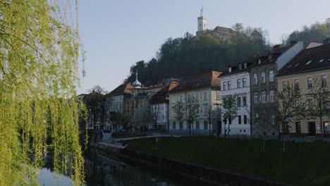 ljubljana cityscape with castle