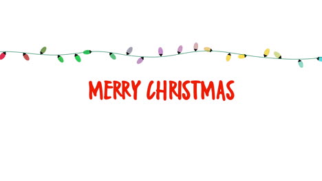 Merry-Christmas-text-with-colorful-garland-on-white-background