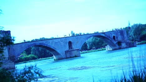 avignon hable historical bridge of the city in the evening