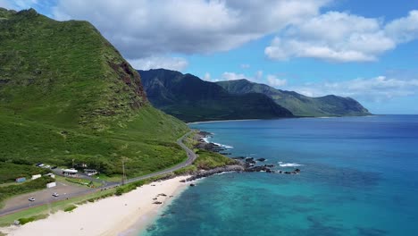 aerial-shot-of-the-ocean-in-hawaii