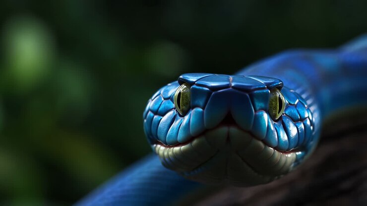 Close-up of a Blue Viper Snake