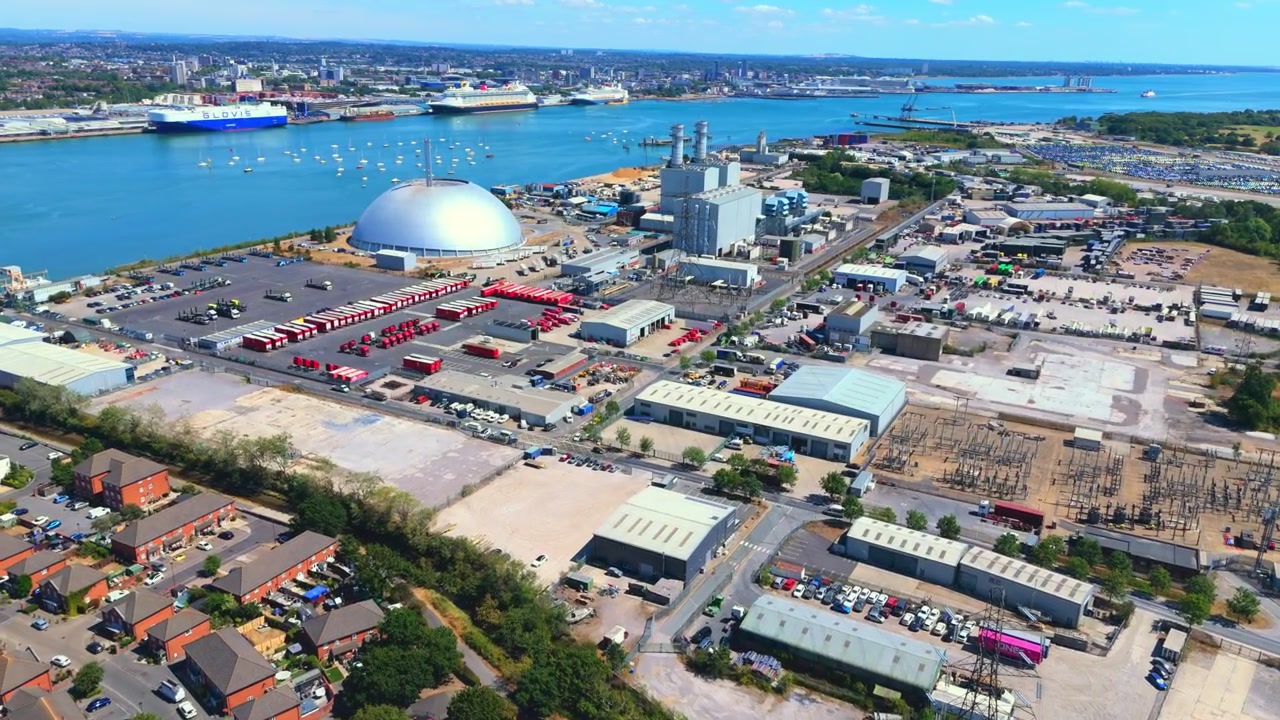 Marchwood Industrial Park is a major commercial estate situated along Southampton Water in Hampshire, England. The site features logistics yards, port distribution facilities, Marchwood Power Station