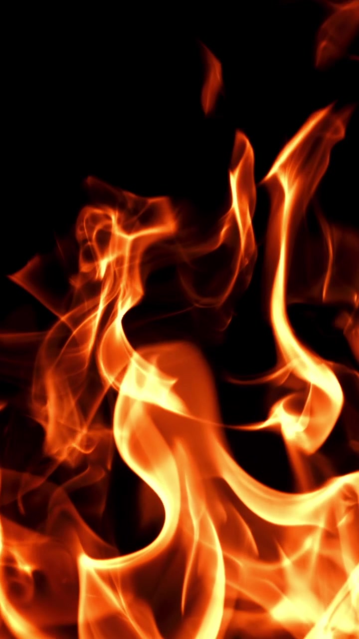 Fiamme Astratte che Bruciano su Sfondo Nero