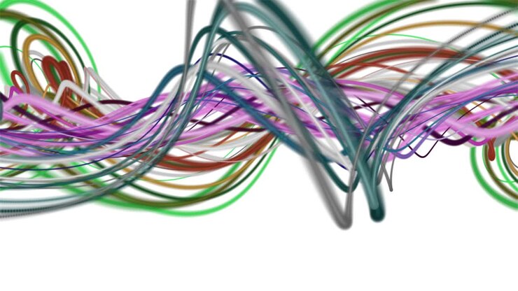 Fantastic animation with stripe wave object in slow motion, 4096x2304 loop 4K