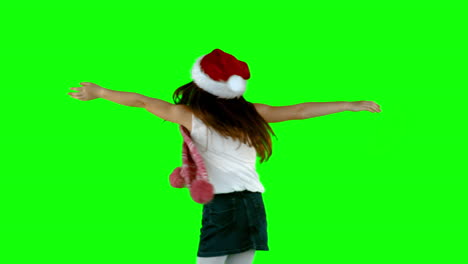 Festive-little-girl-turning-in-slow-motion