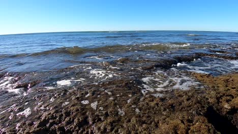 close-up of waves refilling the tide pools along the coast of mexico, rocky point, puerto peñasco, gulf of california, mexico