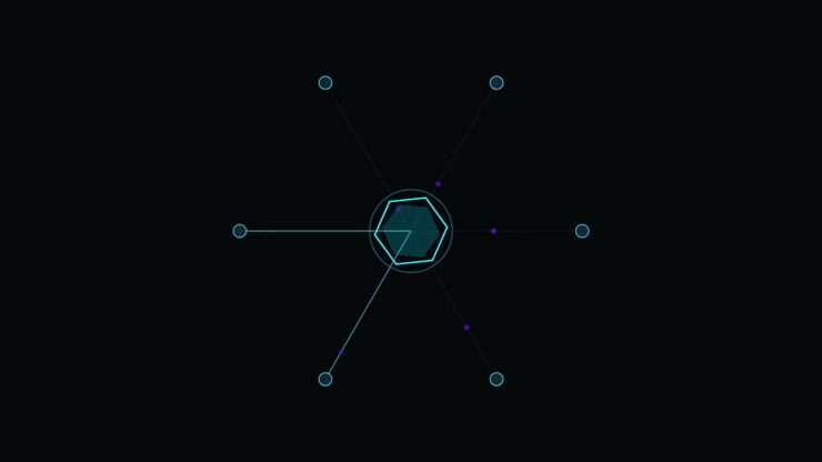 Abstract Digital Hexagon Interface Animation on Dark Background