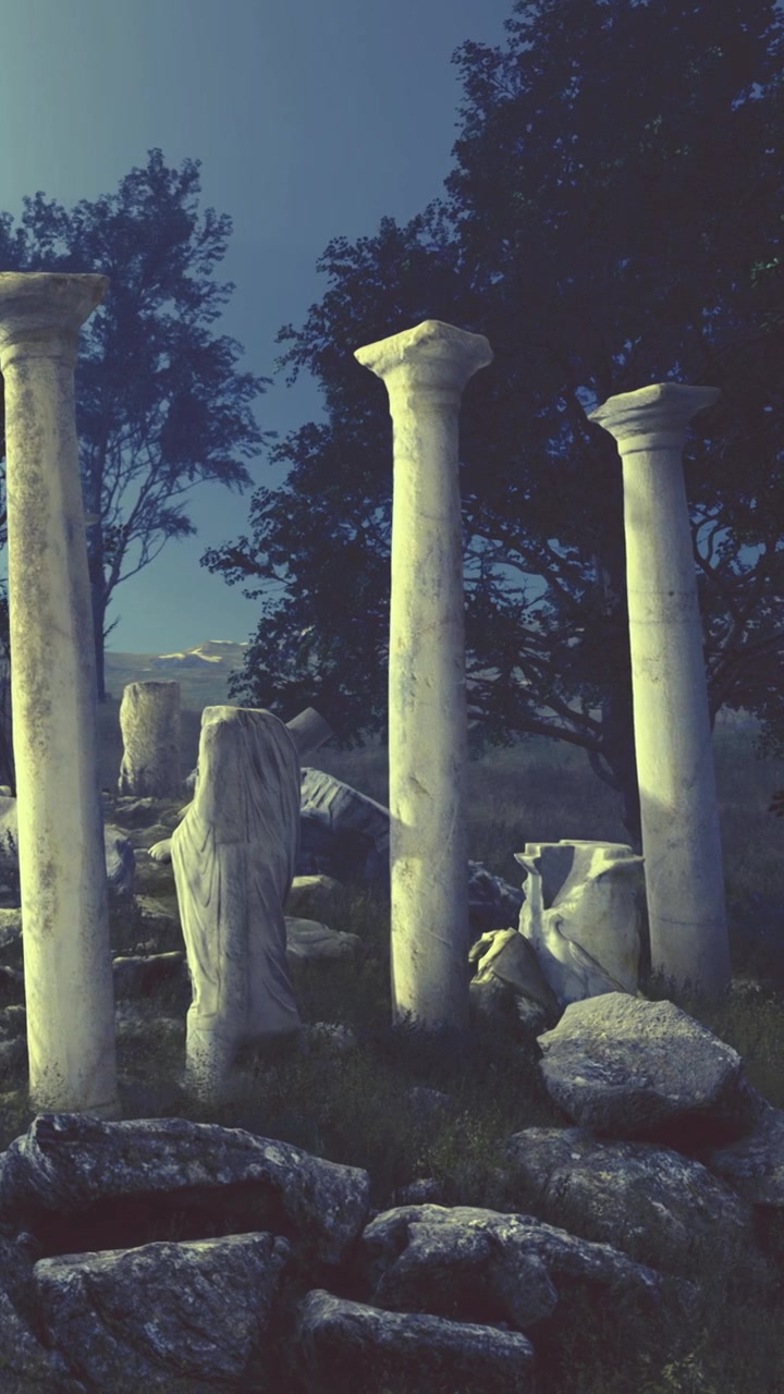Antichi pilastri di pietra in un sito storico durante le ore diurne.