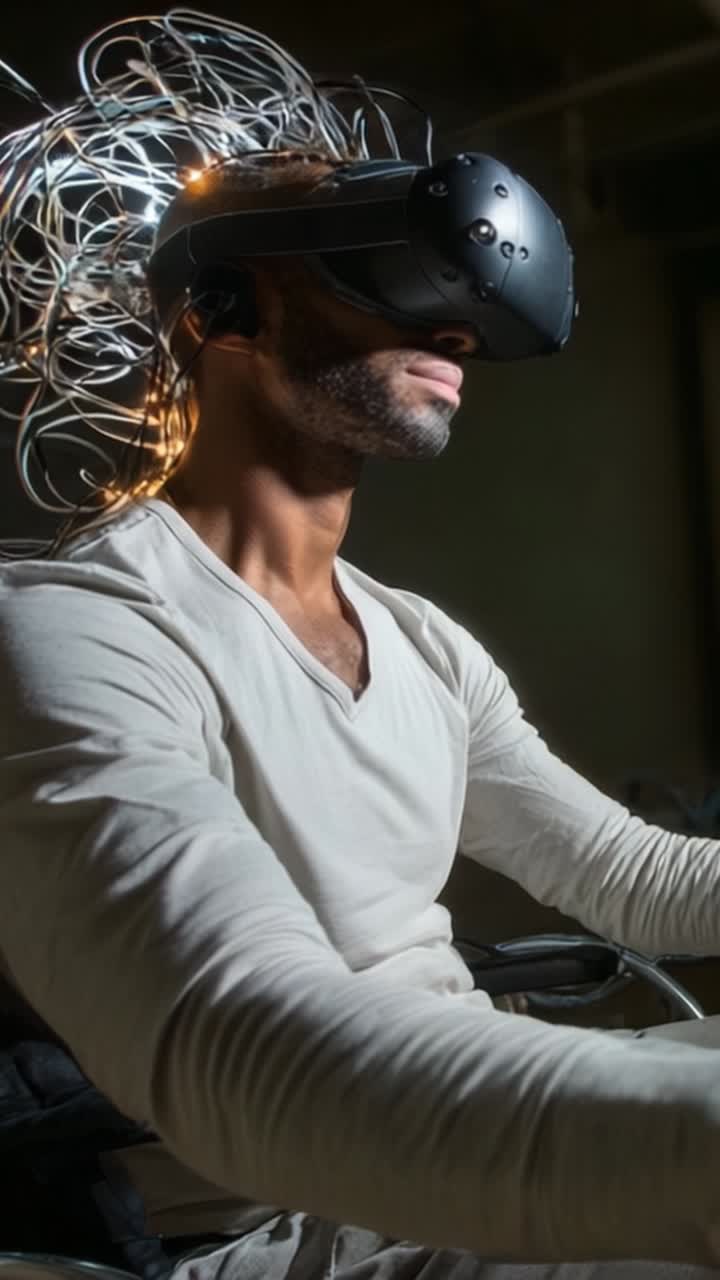 Immersive Virtual Reality Experience Captured in Two Frames, Showcasing Advanced Technology and User Engagement in a Unique Gaming Environment