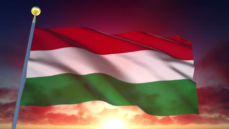 4k bandera muy detallada de hungría en bucle