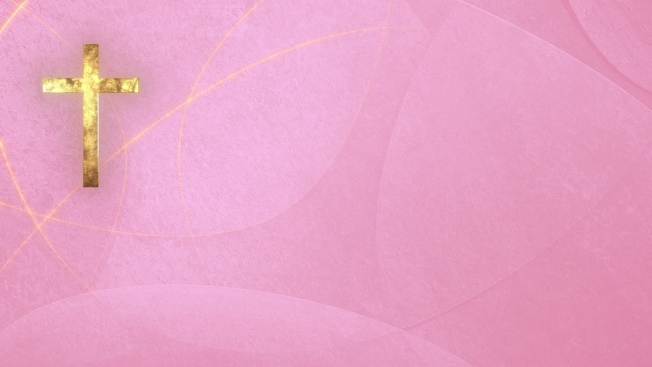 cruz cristiana romana en un fondo gráfico de rosa rosado en bucle