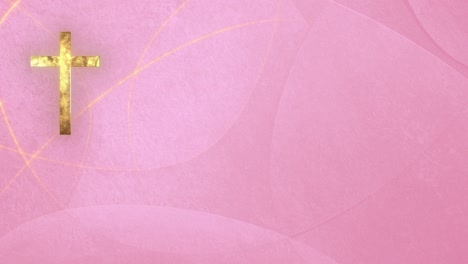 cruz cristiana romana en un fondo gráfico de rosa rosado en bucle