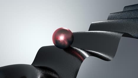 abstract 3d animation of rose gold ball with texture black waves material. 4k seamless loop animation.