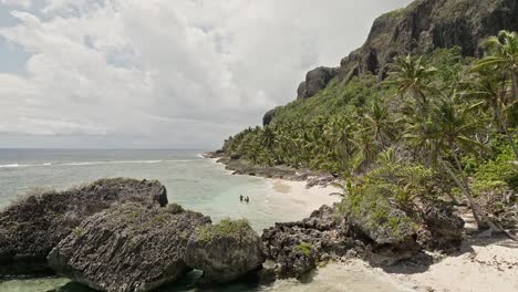 Secluded-and-remote-Playa-Fronton-beach,-Samana-in-Dominican-Republic