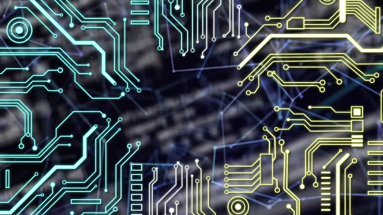 Animation of data processing with computer circuit board